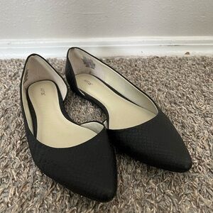 Apt. 9 Black Flats with Textured Finish and Low-Cut Vamp